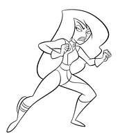 coloriage shego la mechante de kim possible
